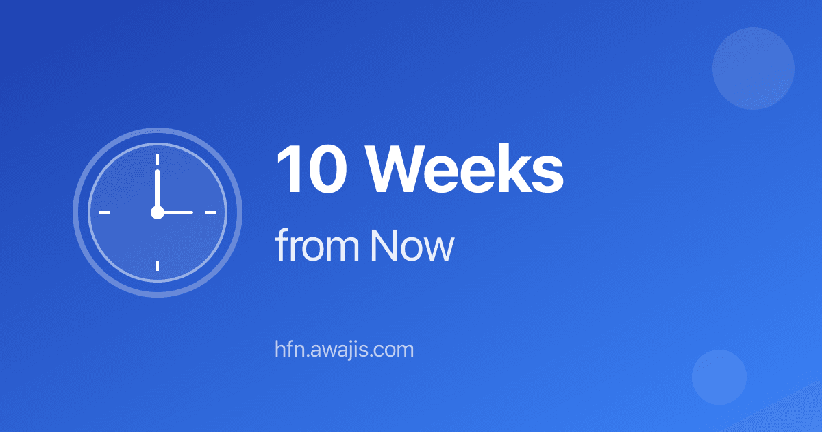 10 Weeks from Now - ~2 Months Calculator
