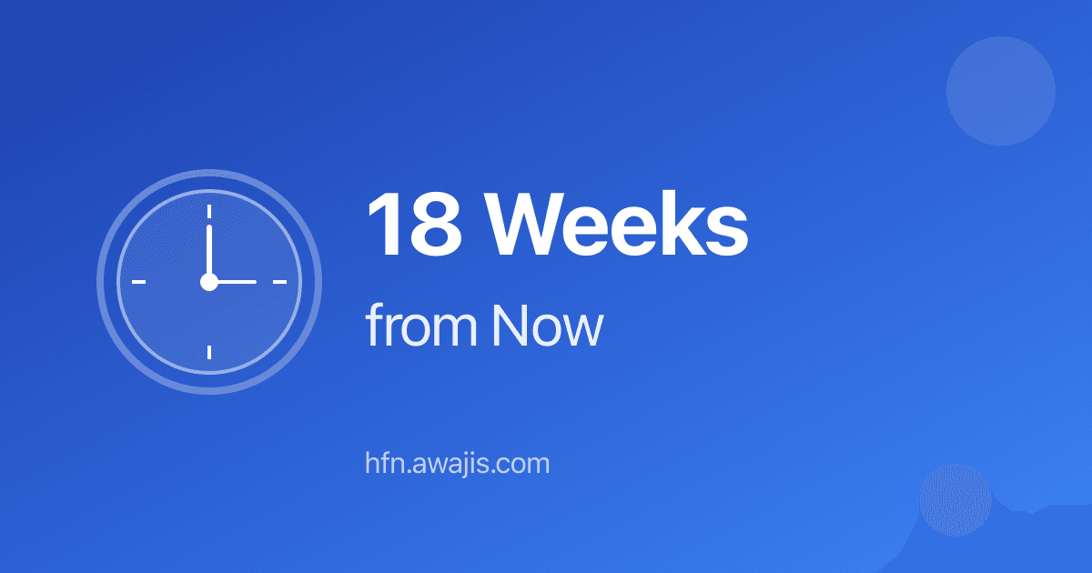 What Date Is 18 Weeks From Today? (~4.1 Months)