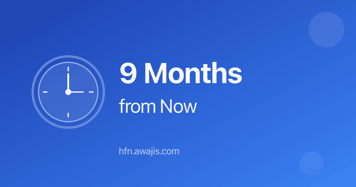 What Date Is 9 Months From Today? (Due Date)